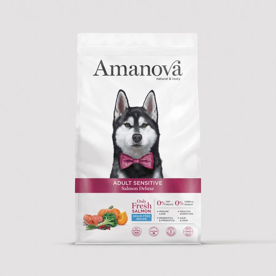 Imagen de Amanova Pienso ADULT Sensitive SALMÓN Y CALABAZA para Perros Adultos 2kg
