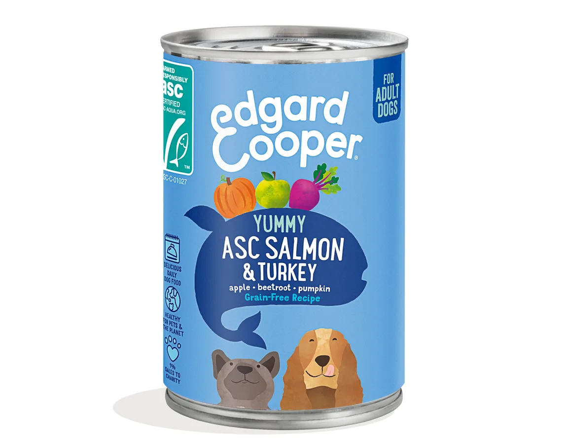 Imagen de Edgard & Cooper Lata Paté Salmón y Pavo para Perros 400g