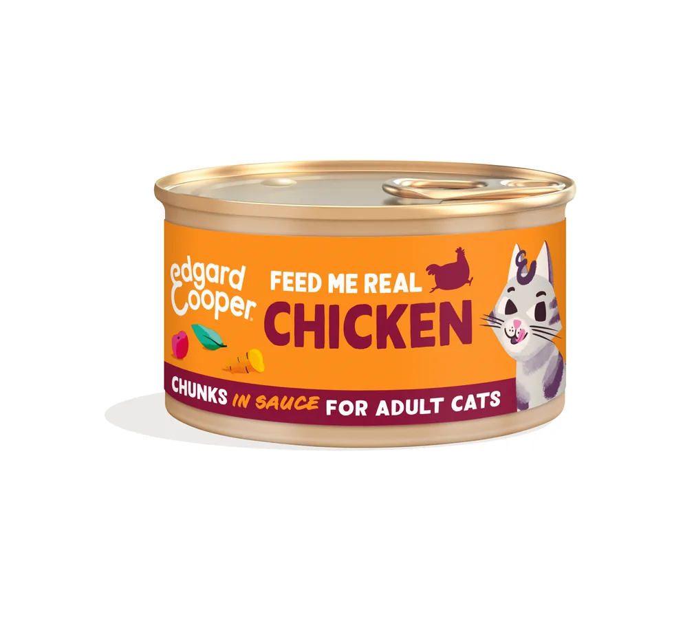Imagen de Edgard & Cooper Lata Trocitos en Salsa Pollo para Gatos 85g
