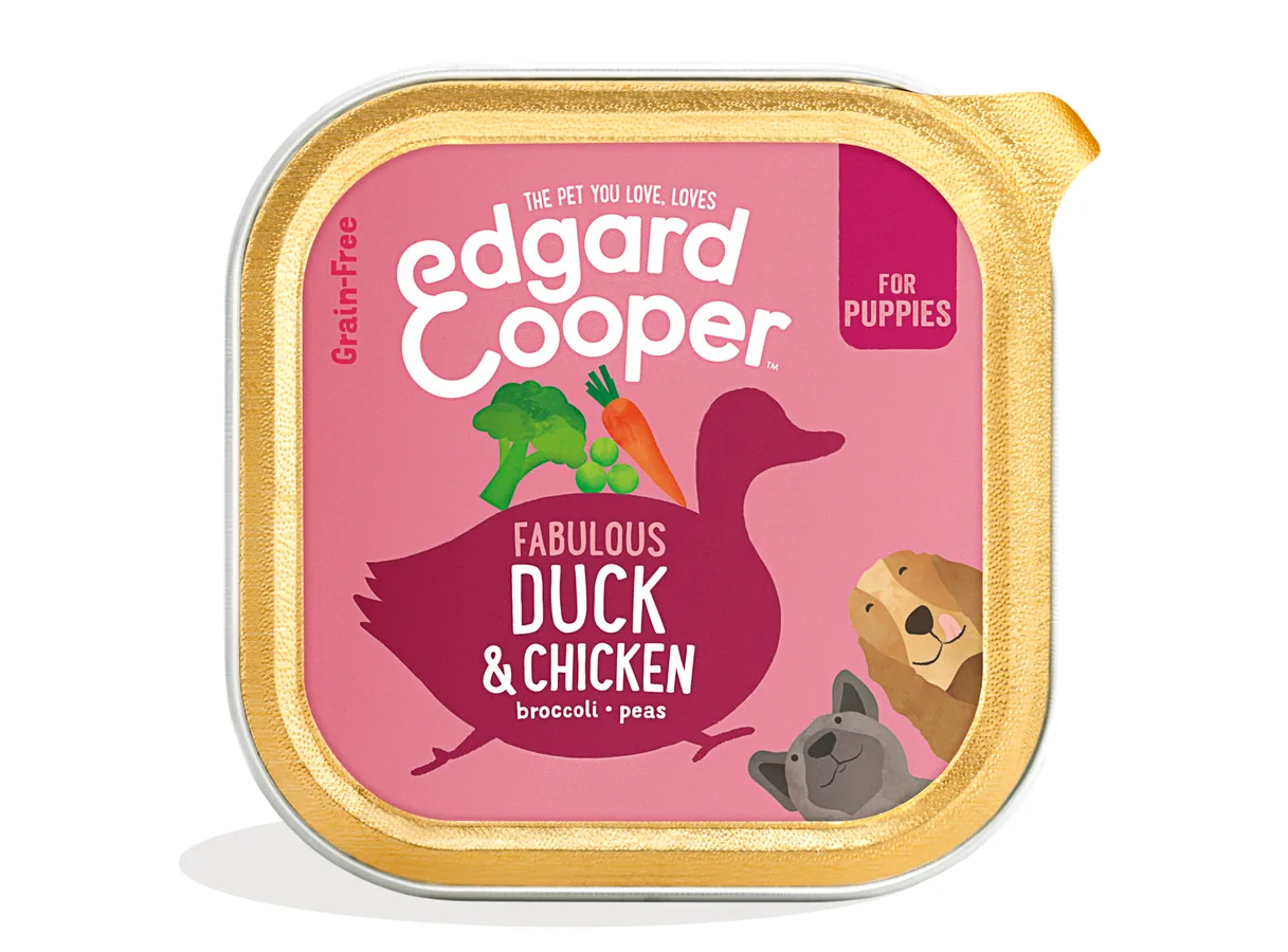 Imagen de Edgard & Cooper Tarrina Paté Puppy Pato y Pollo para Perros 150g