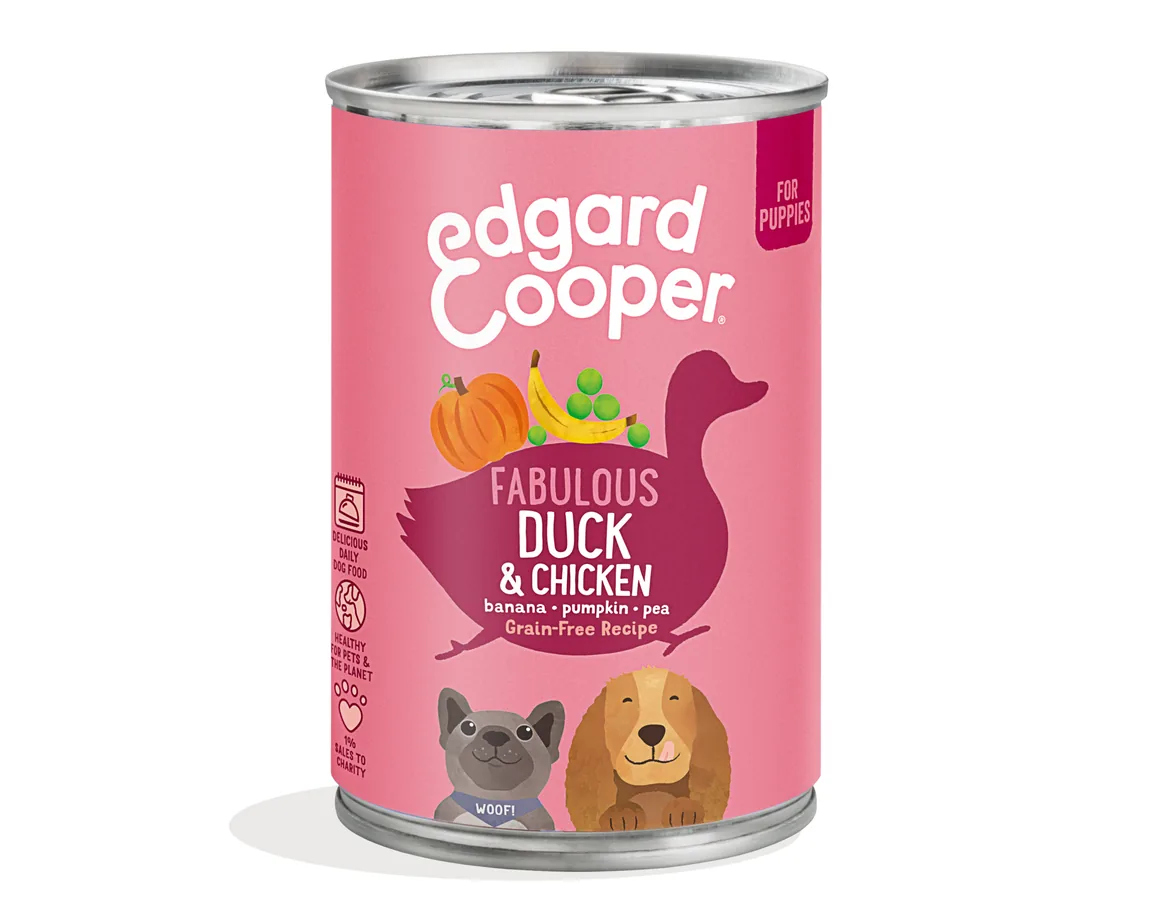 Imagen de Edgard & Cooper Lata Paté Puppy Pato y Pollo para Perros 400g