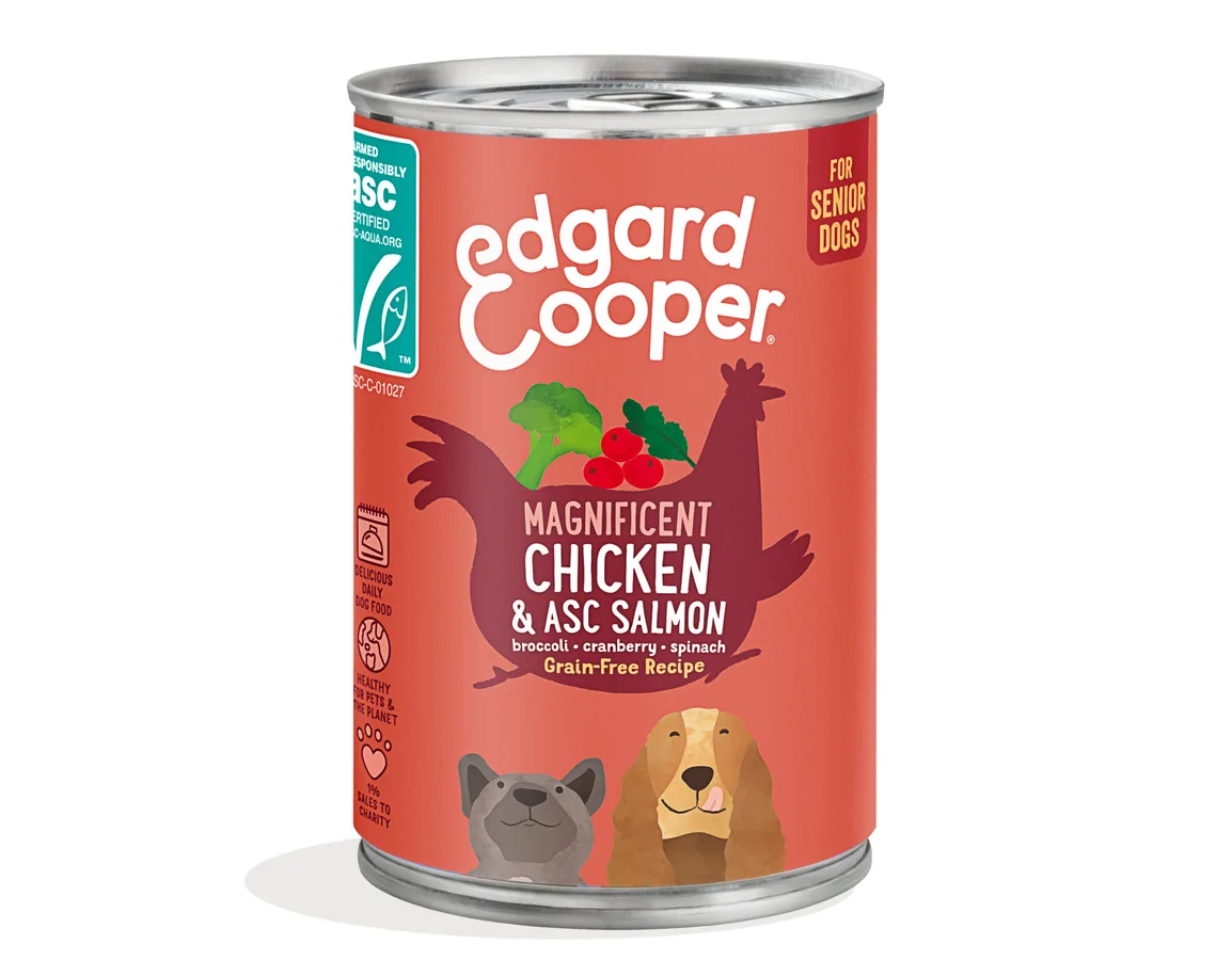 Imagen de Edgard & Cooper Lata Paté Senior Pollo y Salmón para Perros 400g