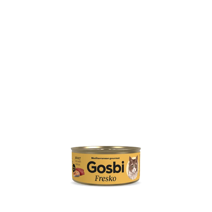 Imagen de Gosbi Fresko Lata ATUN/SALMON – Alimento Húmedo – 70 g para Gatos Adultos