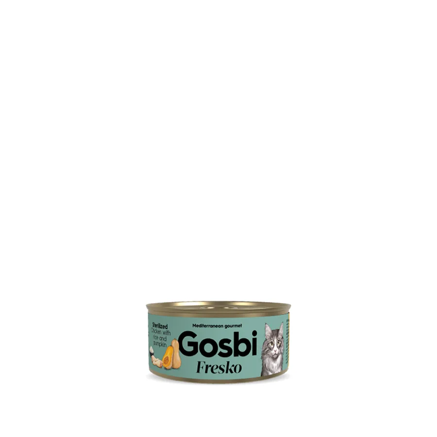 Imagen de Gosbi Fresko Cat Sterilized Chicken with Rice and Pumpkin 70 g