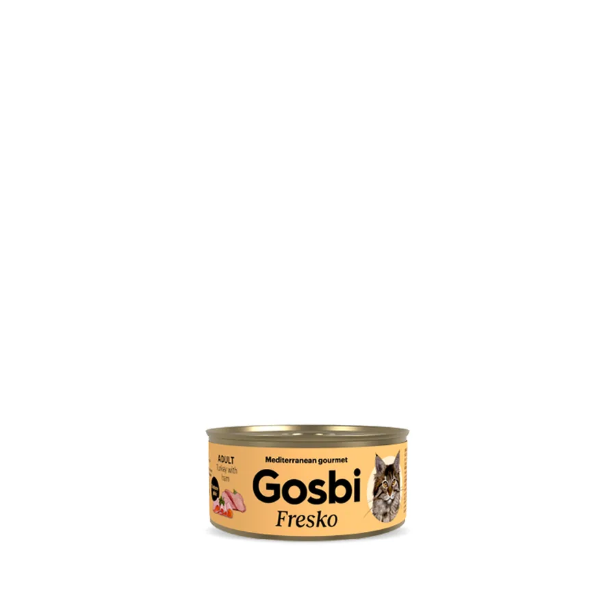 Imagen de Gosbi Fresko Lata PAVO/JAMON – Alimento Húmedo – 70 g para Gatos