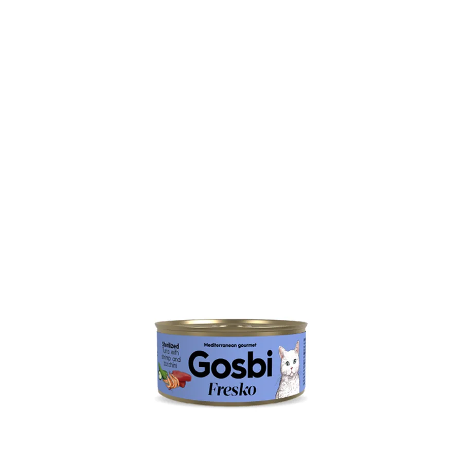 Imagen de Gosbi Fresko Cat Sterilized Tuna with Shrimp and Zucchini 70 g