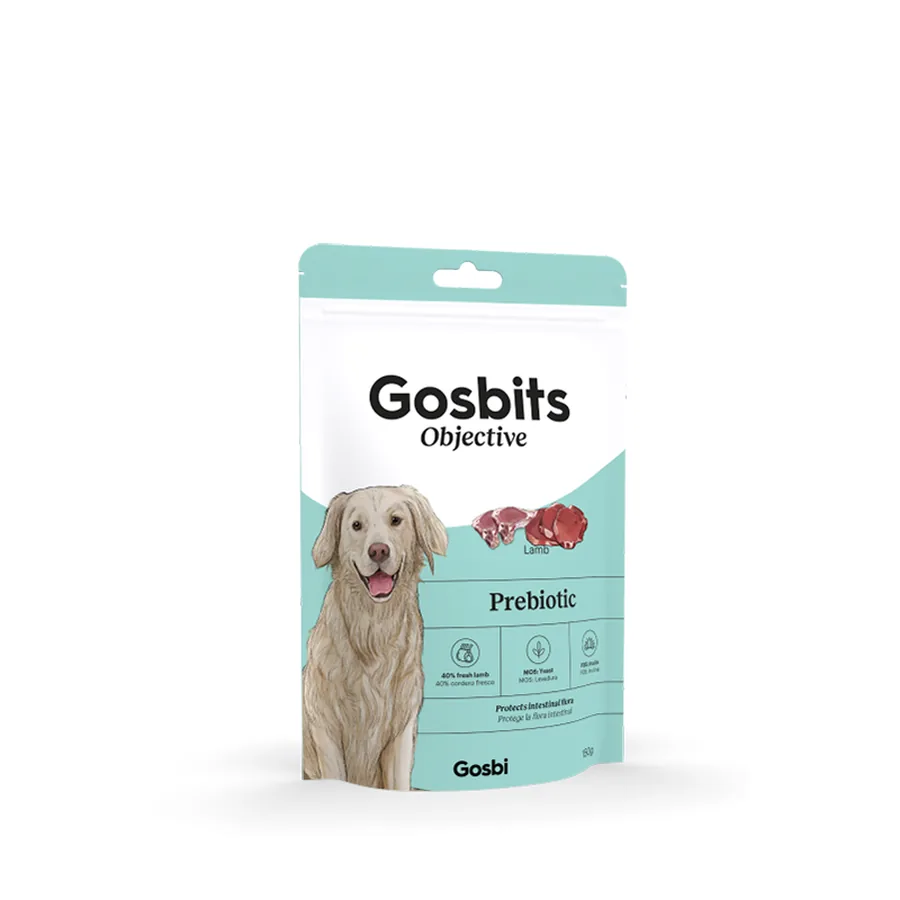 Imagen de Gosbits Objective PREBIOTIC Snacks CORDERO 150 g para Perros