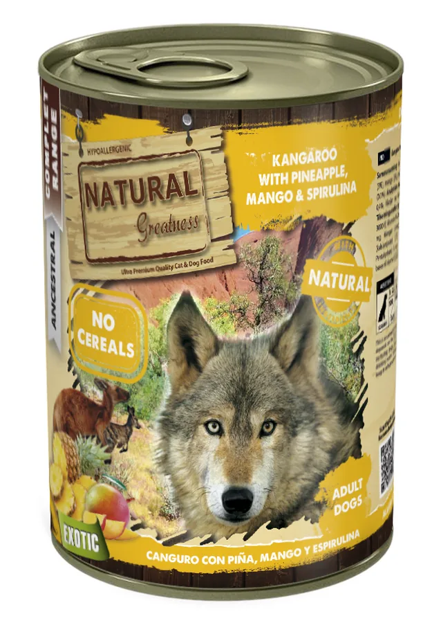 Imagen de Natural Greatness Comida Húmeda Canguro y Piña para Perros 400g