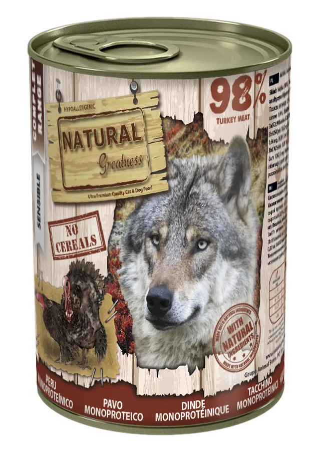 Imagen de Natural Greatness Comida Húmeda Monoproteica Pavo para Perros 400g