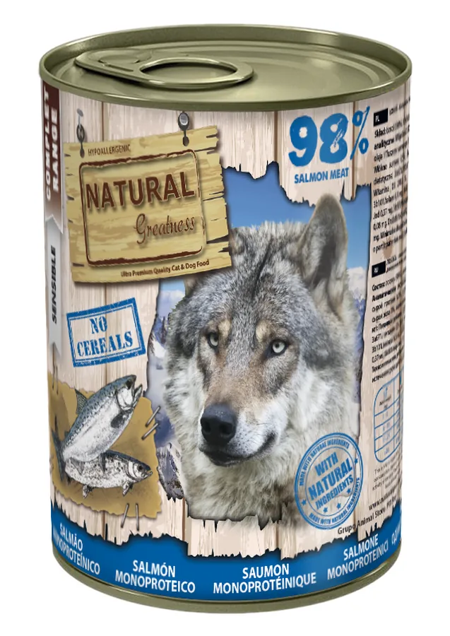 Imagen de Natural Greatness Comida Húmeda Monoproteica Salmón para Perros 400g
