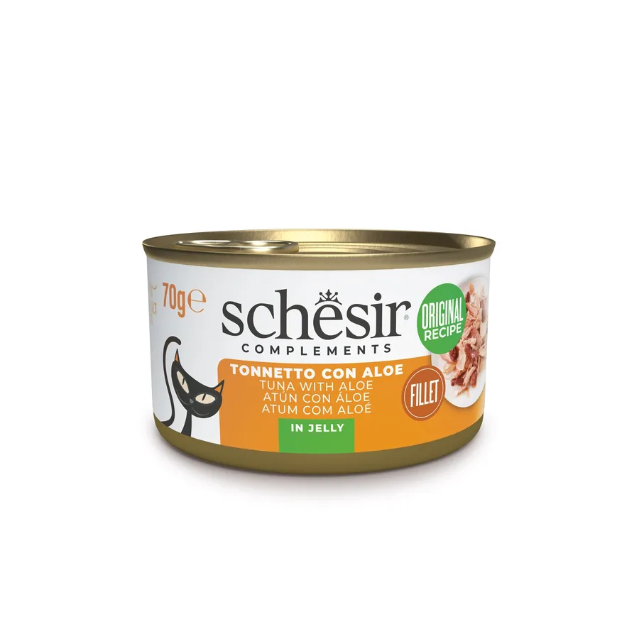 Imagen de Pack 7 Schesir Comida Húmeda de Atún con Aloe en Gelatina para Gatos