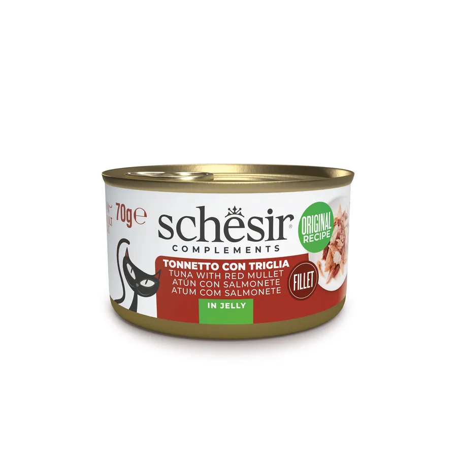 Imagen de Pack 14 Schesir Comida Húmeda de Atún con Salmonete en Gelatina para Gatos