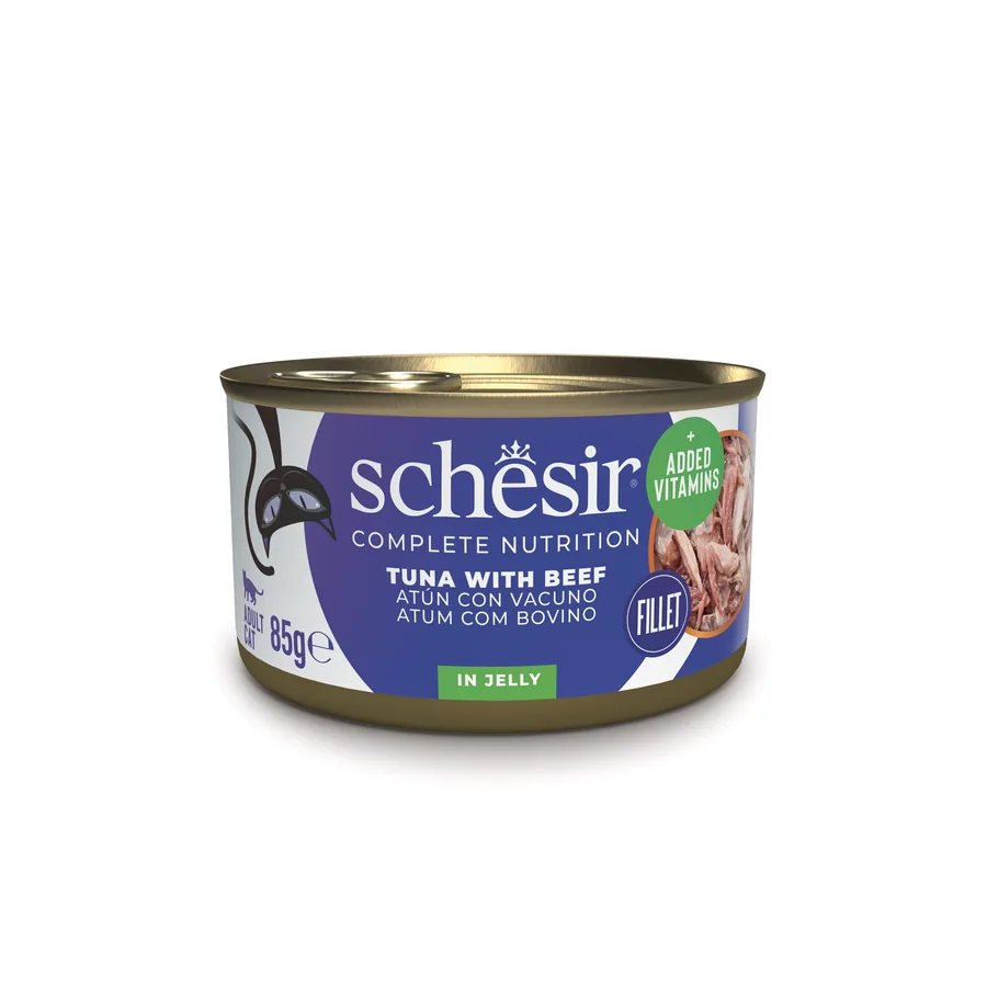 Imagen de Schesir Lata Atún con Buey en Gelatina para Gatos 85g