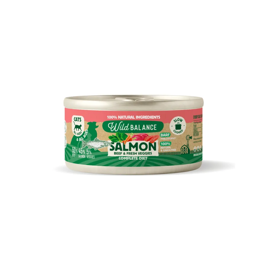 Imagen de Lata de Salmón y Ternera para gatos 120g - Filosofía 1 Lata
